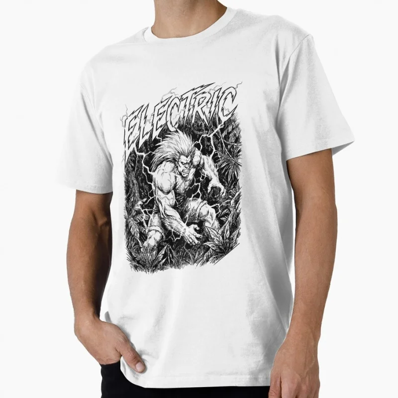 Blanka Street Fighter Retro Combat Gift t shirt 0518 Arcade game Graphic Tee 100% cotton Y2K Clothes All size Tops S-6XL