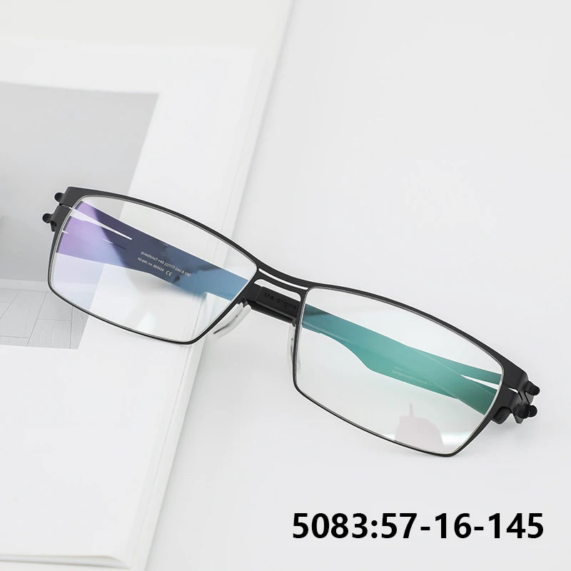 

Оправа для очков мужская прямоугольная, деловая, ультралегкая, тонкая, из нержавеющей стали, с двойной перемычкой, классические квадратные очки, немецкий бренд