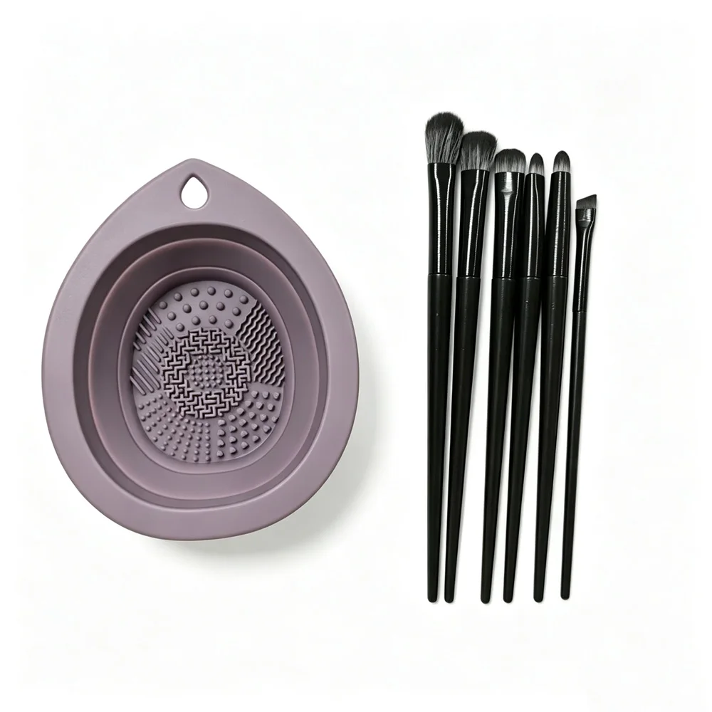 vvocci Eye Makeup Blending Brush Soft Makeup Brushes Powder Puff Beauty Cleaning Tools Hair Portable Full Set view 2