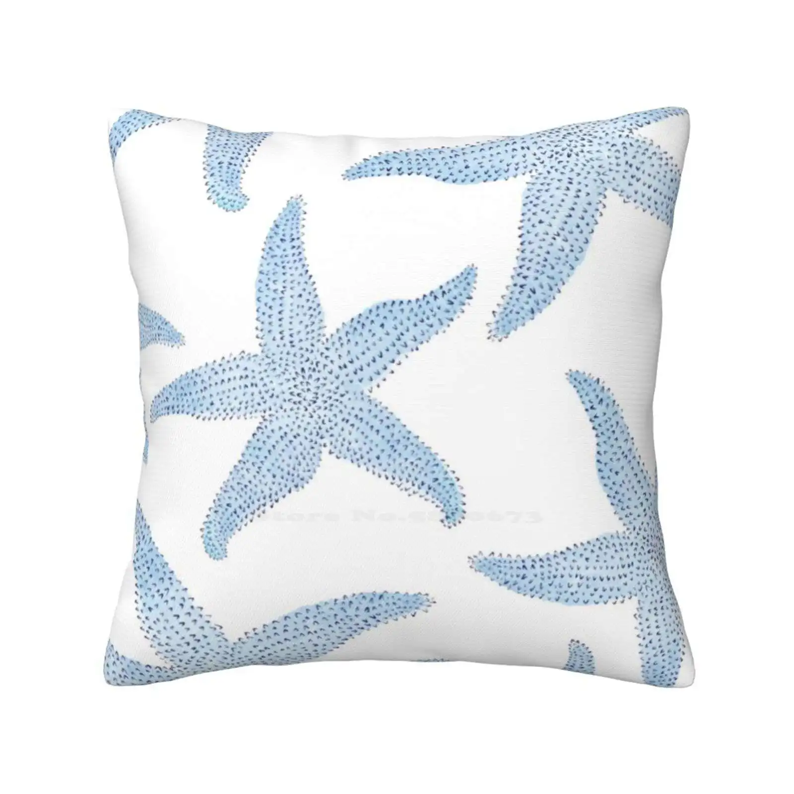 Dancing Blue Starfish Home Sofa Car Cushion Cover Pillowcase Blue Ocean Dancing Starfish Pattern Watercolor Betsy Schrock Beach