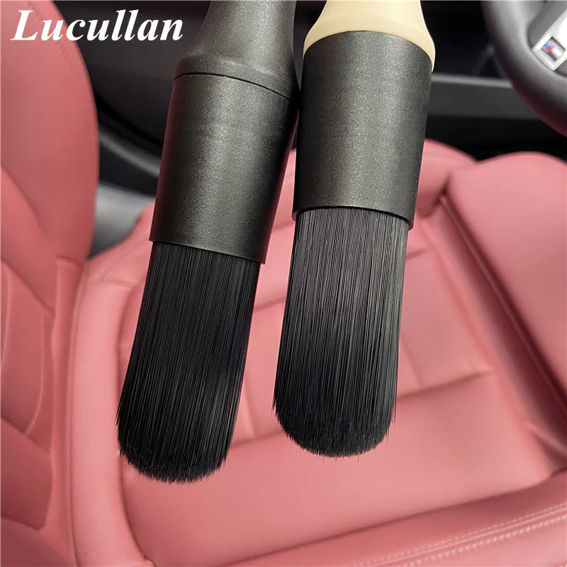 Lucullan 3 Different Bristle Detailing Brush With Firm Grip Large Handle For Car Wheels,Interior,Household Cleaning