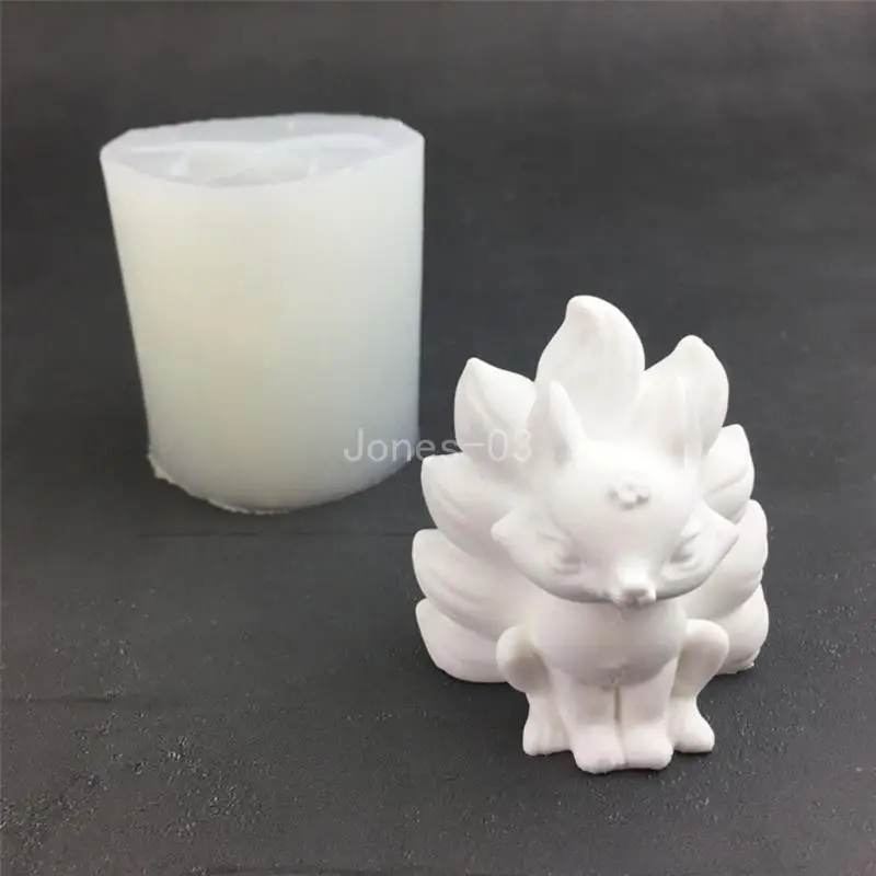 

Q6PE Nine Tailed Foxes Silicone Molds Epoxy Resin Mold Mold for Making Craft