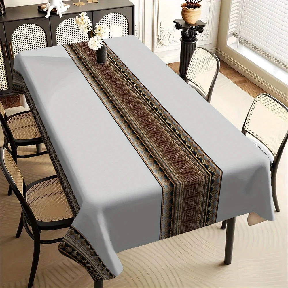 -1pc High-grade Runway Patterned Tablecloth with Simple European Style Design - Square Tablecloth for Home Usezyc