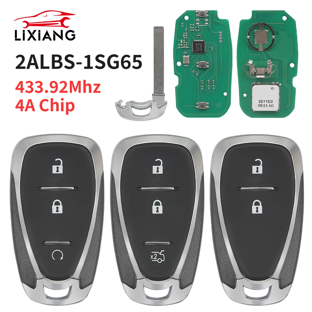 

Умный ключ-пульт дистанционного управления LX 2ALBS-1SG65 с 2/3 кнопками, частотой 433,92 МГц, чипом 4A NCF29A для Chevrolet Trax, Tracker, Orlando, Onix, Spark