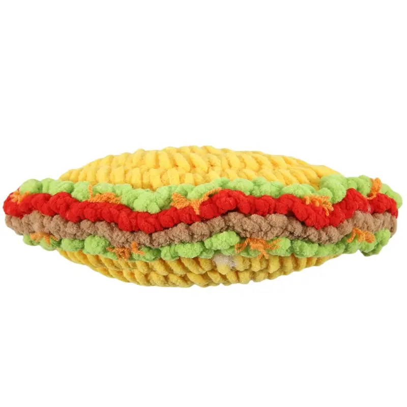 PZHI-Crochet Small Crochet Mini Taco Cartoon Cute Crochet Taco Plush Cheer Up Knitted