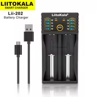 LiitoKala Lii-202/402 Rechargeable Battery Charger for 3.7v Li-ion 18650 26650 21700 14500 1.2v Ni-MH AA AAA 3.2v LiFePO4