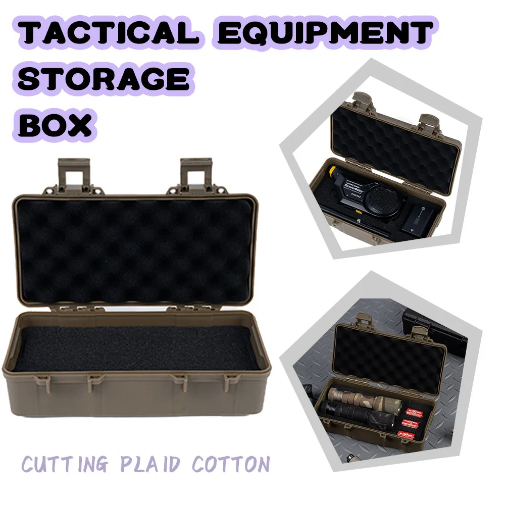 

Outdoor Survival Tool Case with Sponge Sealed Shock Absorption Box Lockable Safety Protective Tool Case Storage 21*6.4cm