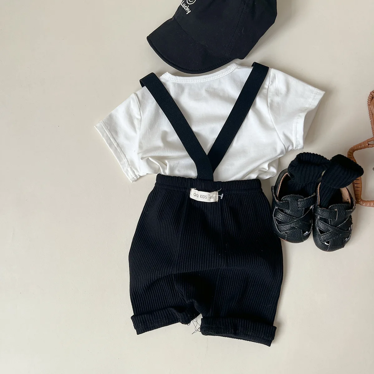 Summer Korean UNITIM Baby Boys 2PCS Clothes Set Cotton Short Sleeve T-shirts Strap Thin Shorts Suit Infant Boys Outfits