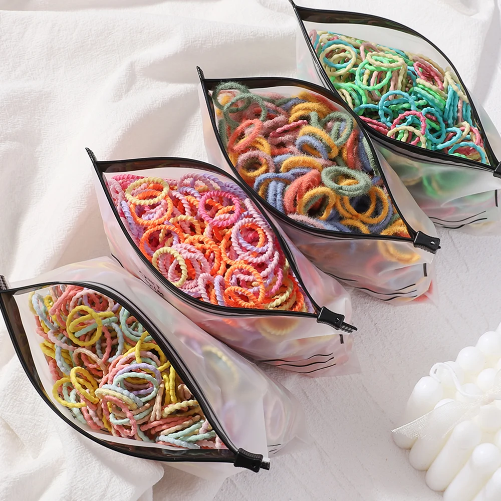 100pcs/Bag Elastic Hair Bands Girls Baby Durable Hair Accessories Child Hair Ring Head Rope Scrunchies Headwear Wholesale Gift