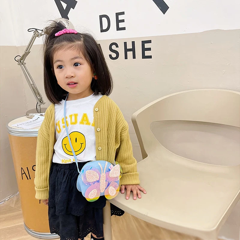 New Children Messenger Bag Cute Butterfly Styling Shoulder Bags for Girls Fashion Coin Purse Crossbody Bag Gifts for Kids