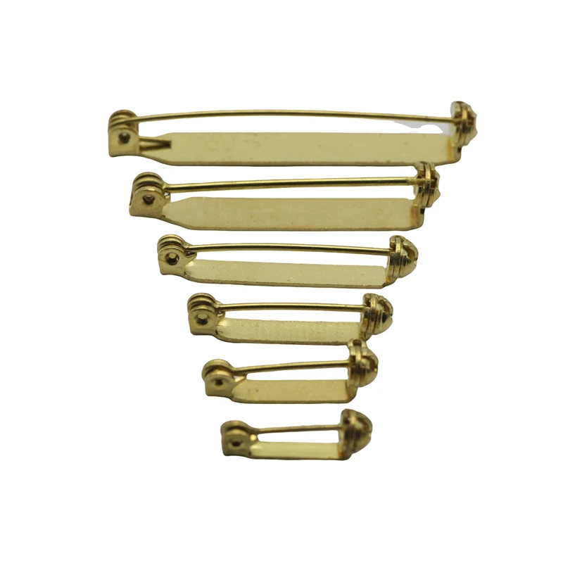 BoYuTe (100 Pieces/Lot) Raw Brass Safety Pins Brooch Base Hand Made Materials Diy Jewelry Accessories and Components Wholesale