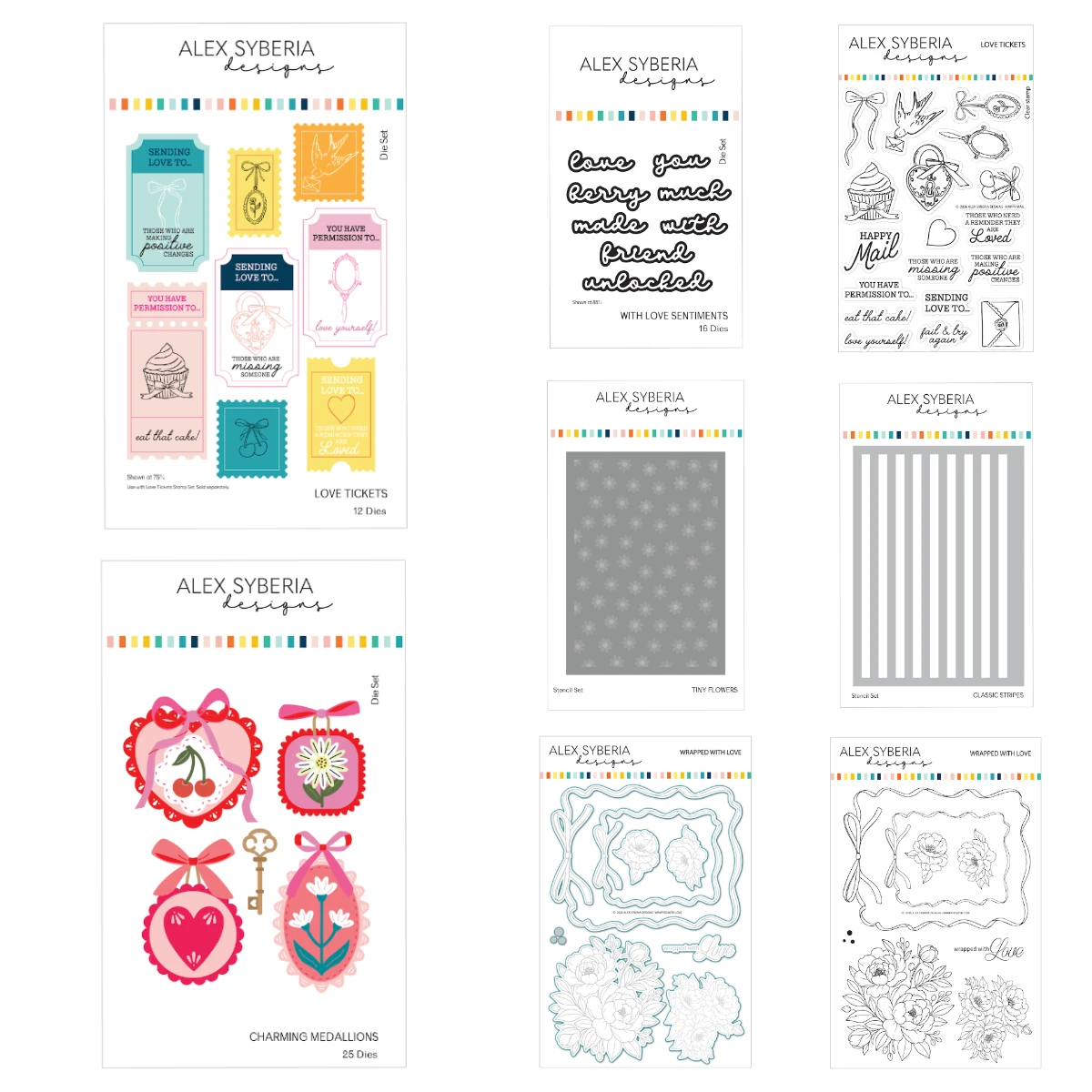 February 2026 New Classic Stripes with Love Metal Cutting Dies Stamps for DIY Scrapbook Handmade Photo Album Diary Holiday Gift