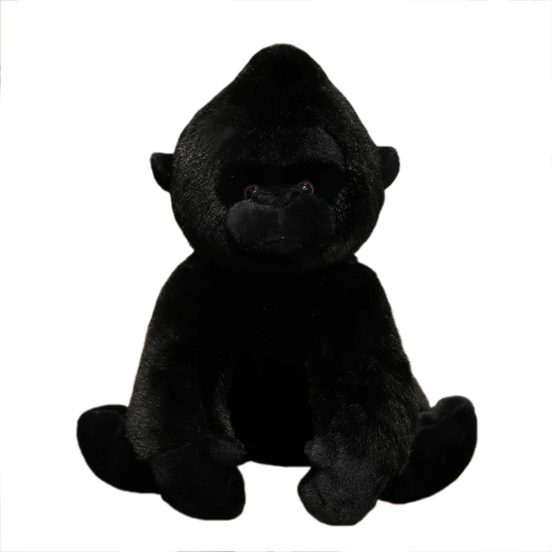 22/32 cm Schwarz Starke Gorilla Sitzende Plüsch Puppe Gefüllte Cartoon Zoo Tier Spielzeug Wie Echte Fuzzy Weiche Plushie männer Geschenk