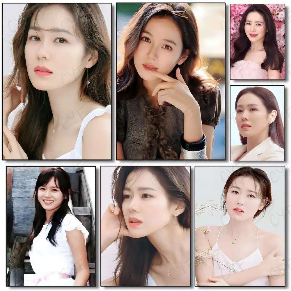 Korean Beautiful Actress Star S-Son Ye-Jin Poster Painting Wall Art Mural for Living Room Home Decor and Gifts
