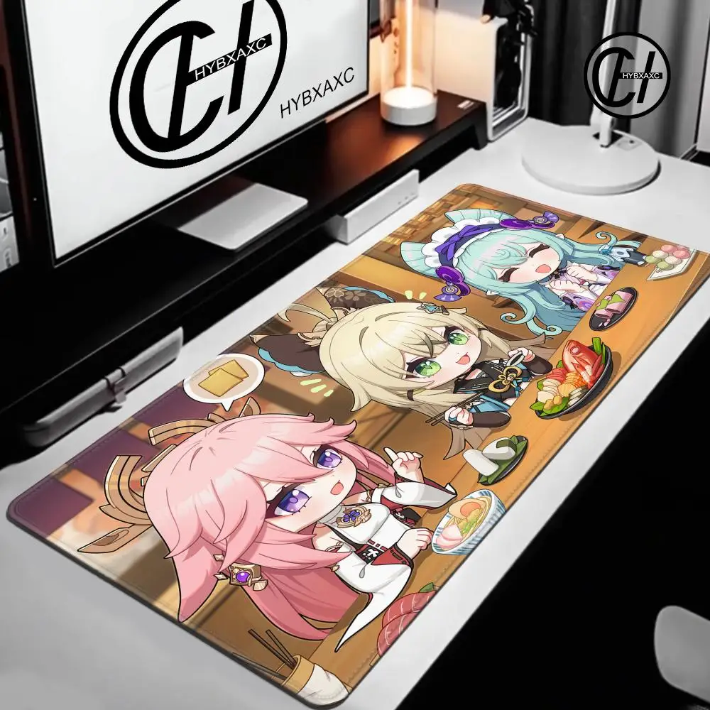 

Laptop Anime Cute Girl Mousepad Yae Miko Mouse Pad Pc Gamer Desk Mat Genshin Impact Gaming Accessories Mausepad Keyboard Deskmat