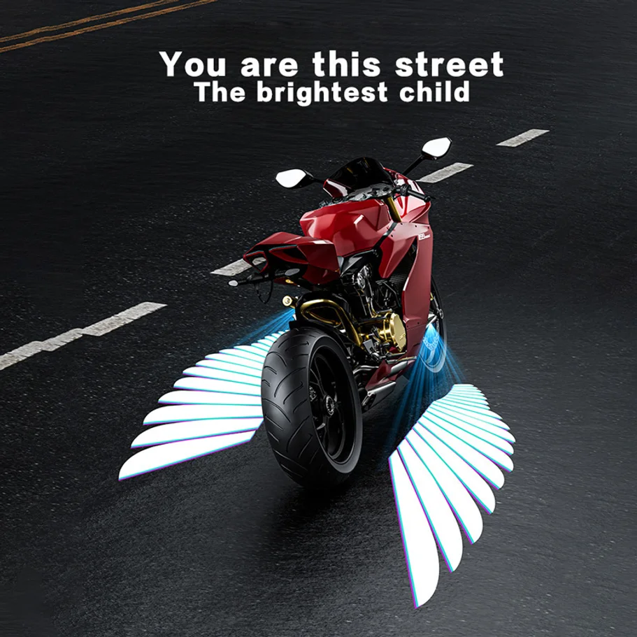 

Electric Bike Projection Light Motorcycle Angel Wings Welcome Light Motorcycle Modification Decoration Ambient Light