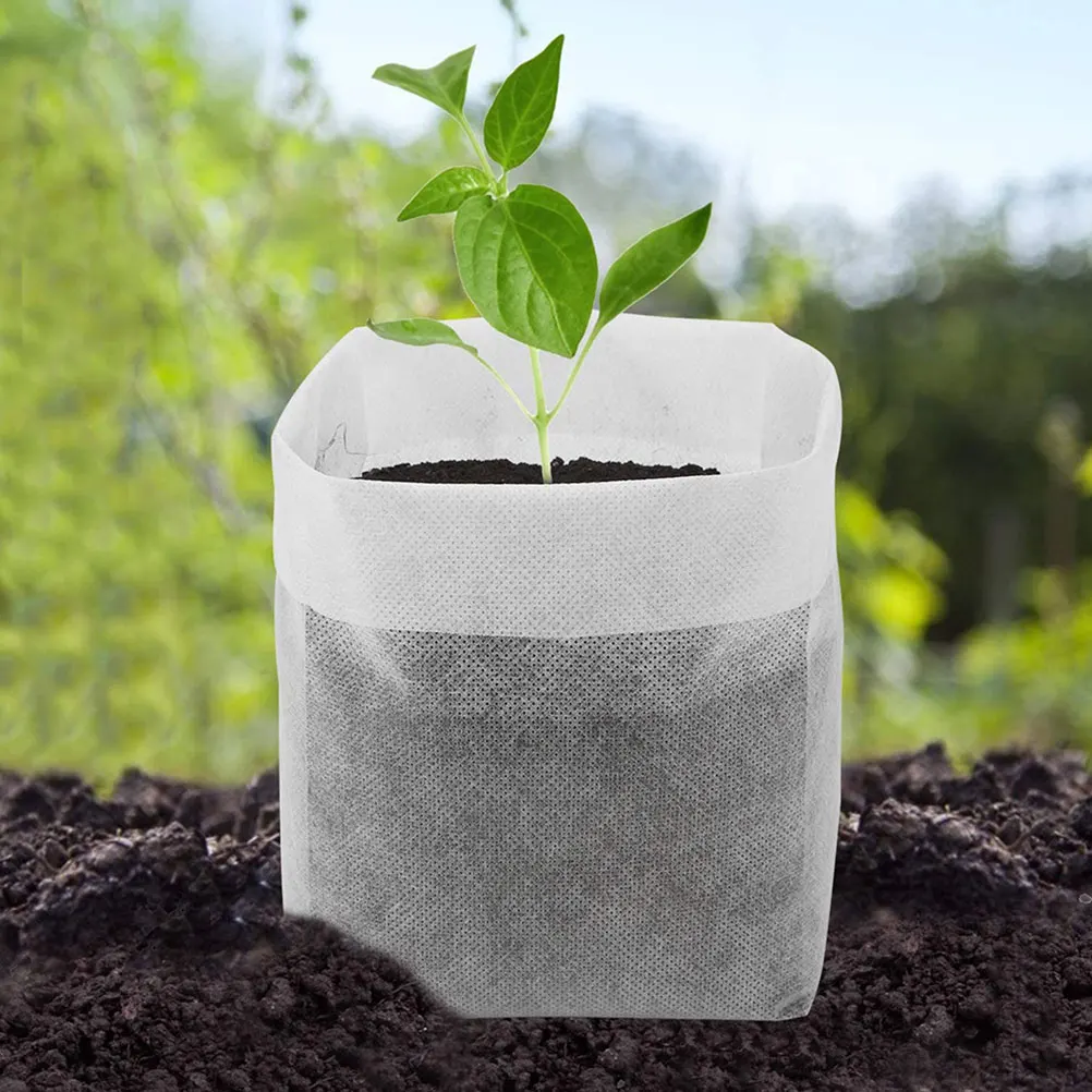 

500Pcs Gardening Plant Growing Bags Non-Woven Fabric Nursery Planters Breathable Containers for Vegetables Flowers Herbs Potato
