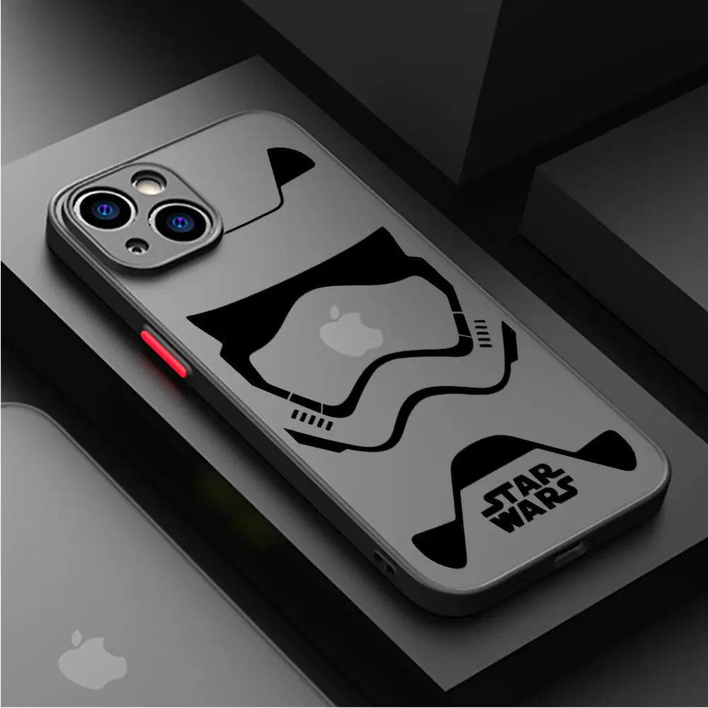 Case For Apple iPhone 15 14 13 11 12 Pro 7 XR X XS Max 8 Plus 6 6S SE 2022 14Pro Black Matte Phone Funda Darth Vader Star Wars