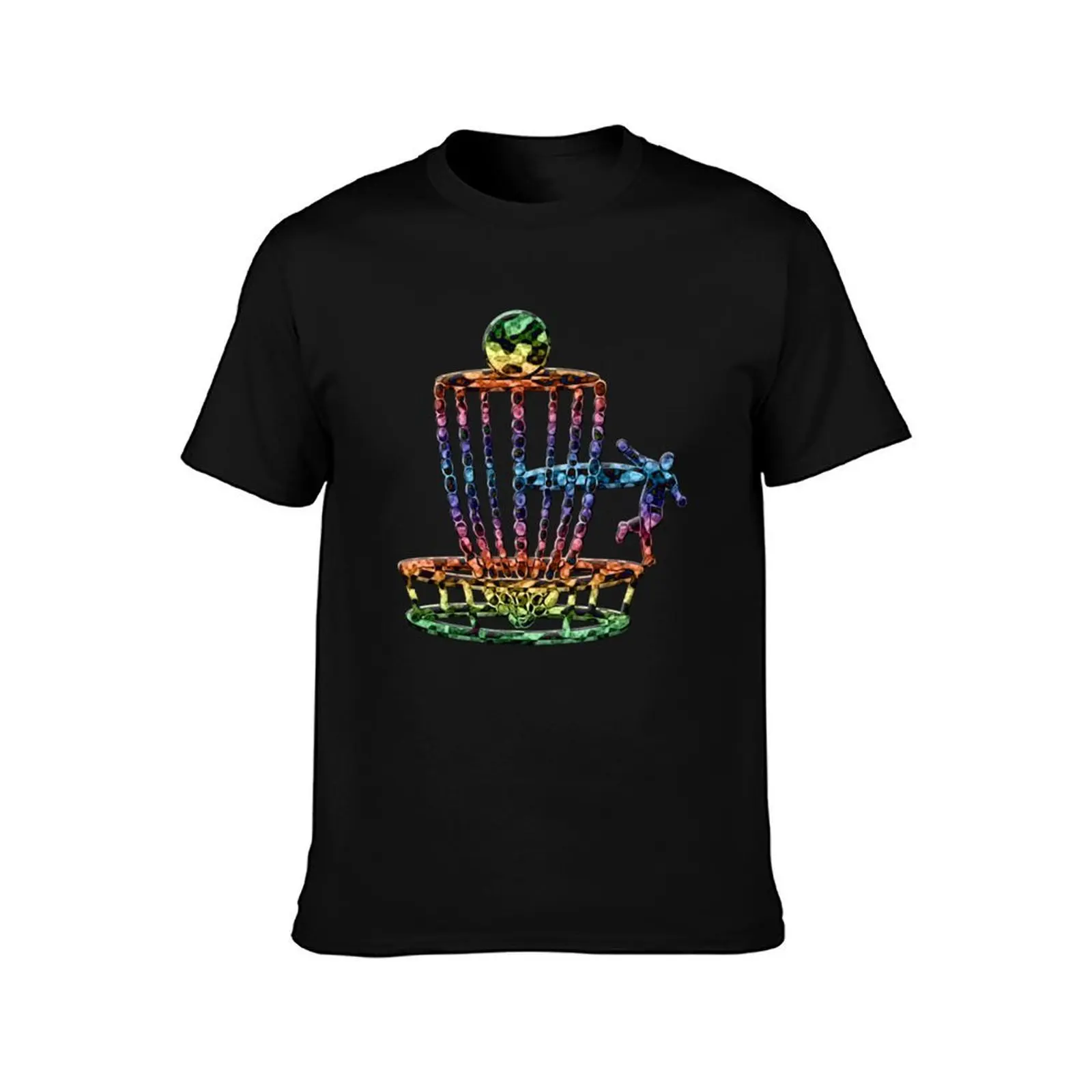 Disc Golf Basket Art Psychedelic Style T-Shirt Moisture Wicking Quick Dry Tee T-Shirt