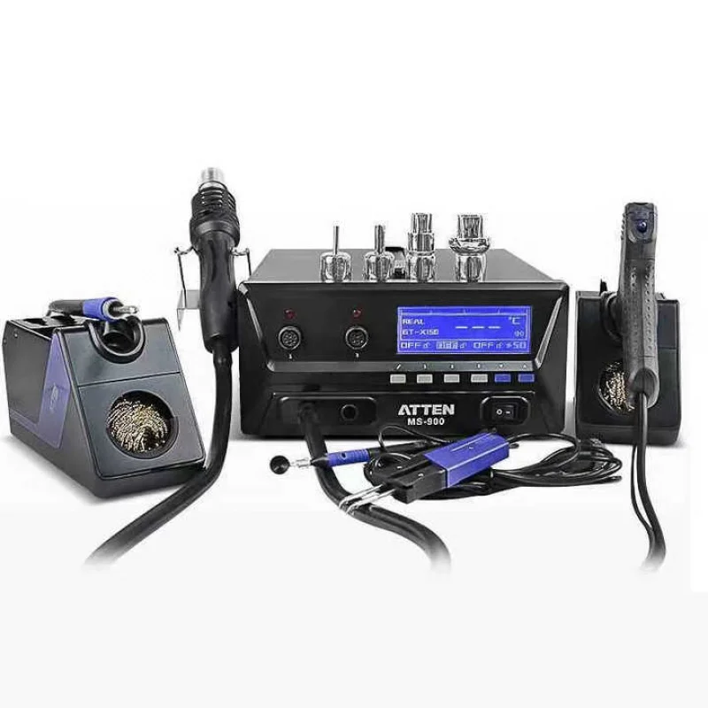 ATTEN MS-900 900W 4-in-1 Hot Air Rework Iron Suction Tin Gun Pick Up Pen Desoldering Soldering Station