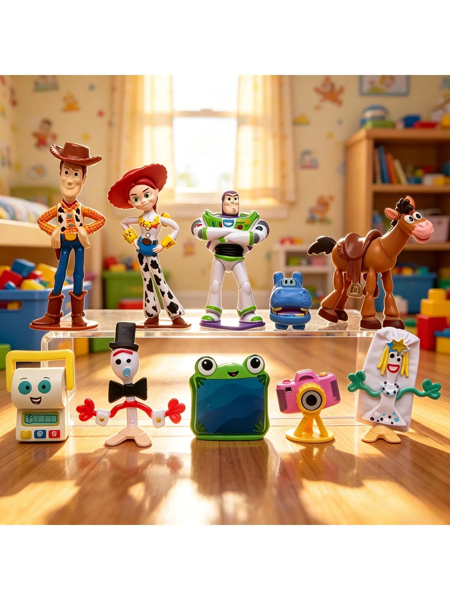 Bestseller 10 Stück Film-Cartoon Toy Story 5 Jessie Woody Buzz Lightyear Forky Lilypad Smarty Pants Actionfiguren Modell Spielzeug Geschenke
