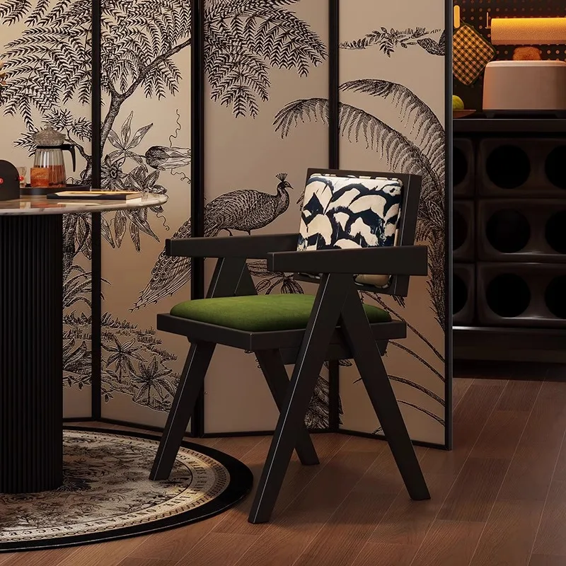 #Solid wood dining chairs,living room chairs,home retro solid wood leisure chairs,backrest armchairs,dressing chairs