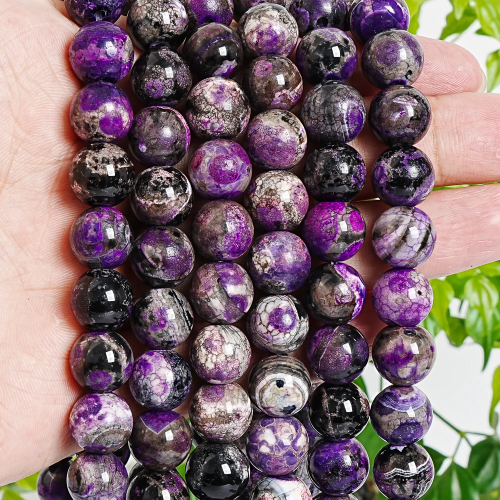 Wholesale Natural 12mm Purple Magic Agate Beads Round Loose Gemstones Color Changing in Water for Jewelry Making DIY Necklace