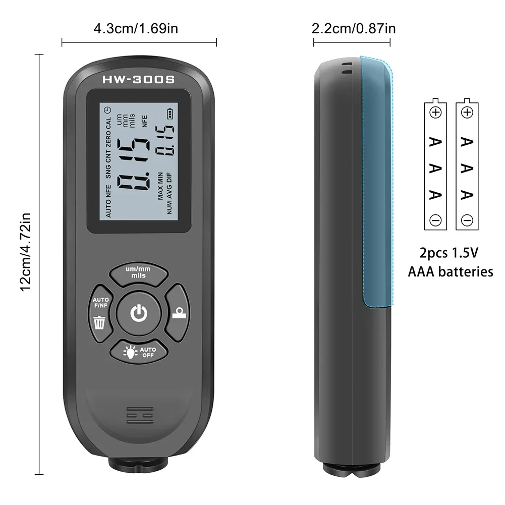 Automobile Film Thickness Meter 0-2000UM High-precision Digital LCD Car Paint Coating Thickness Tester Gauge