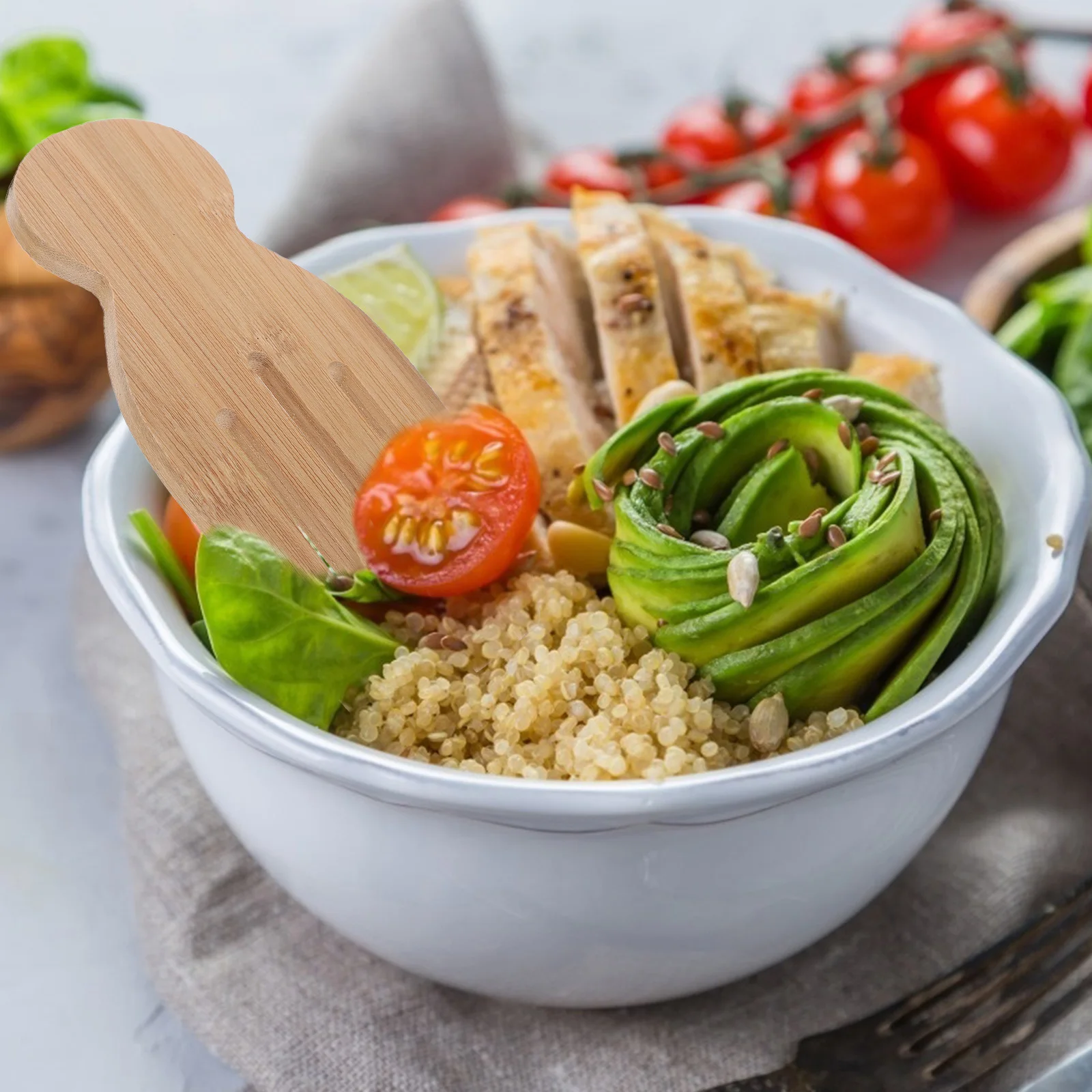 

Bamboo Salad Serving Utensils Handmade Wooden Tongs Pasta Server Easy Clean Acacia Wood Salad Tools For Serving Dishes