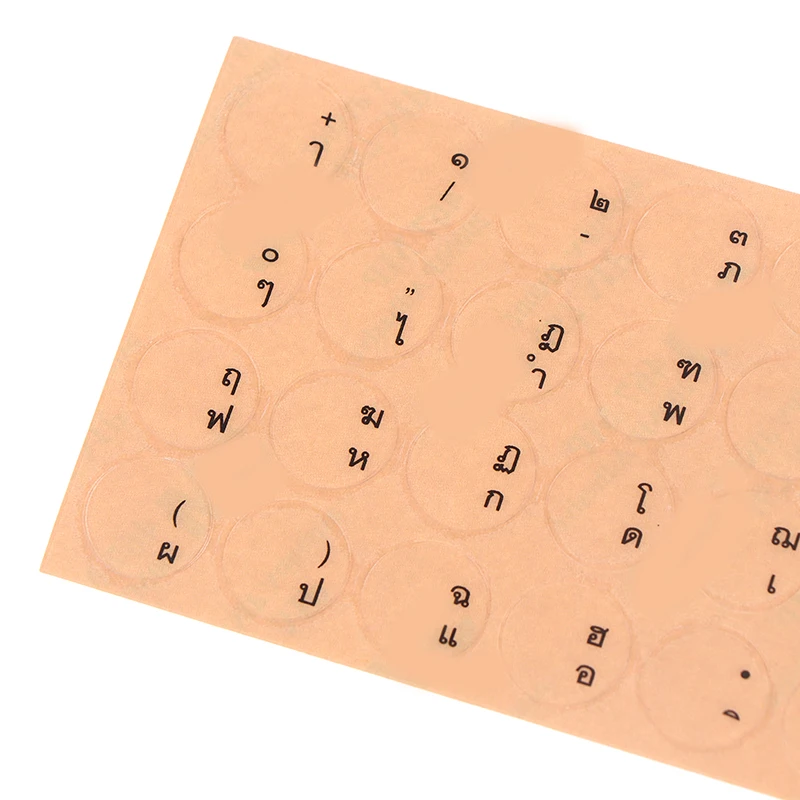 Round Transparent Sticker PC Desktop Keyboard Matte Sticker Thai Full Keyboard Waterproof Keyboard Protector Stickers