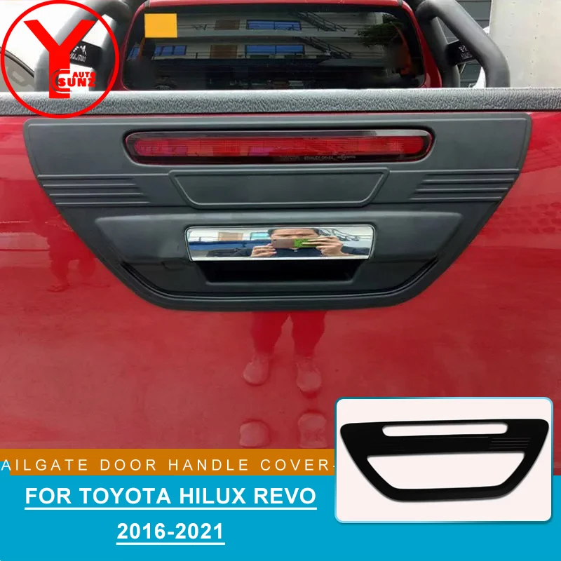 

Black Tail Gate Handle Insert Cover For Toyota Hilux Revo Rocco SR5 2016 2017 2018 2019 2020 2021 SR5 Car Styling Accessories