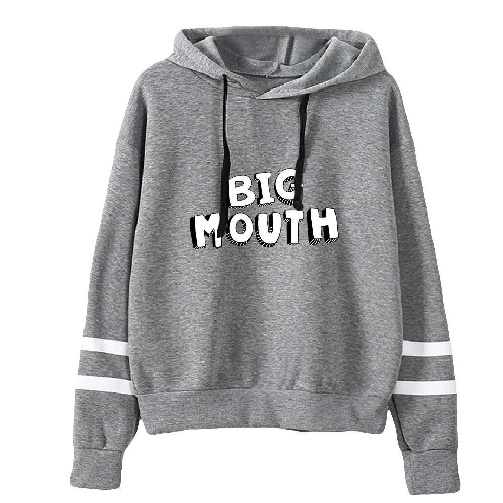 Big Mouth Hoodie Unisex Pocketless Sleeve Sweatshirt Women Men's Outwear Harajuku Streetwear American Cartoon Clothes