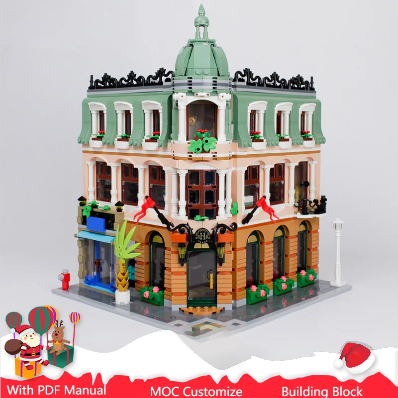 

3222 шт. MOC City Street Views модульный уголок бутик отель строительный блок Diy образовательная сборка детские игрушки рождественские подарки