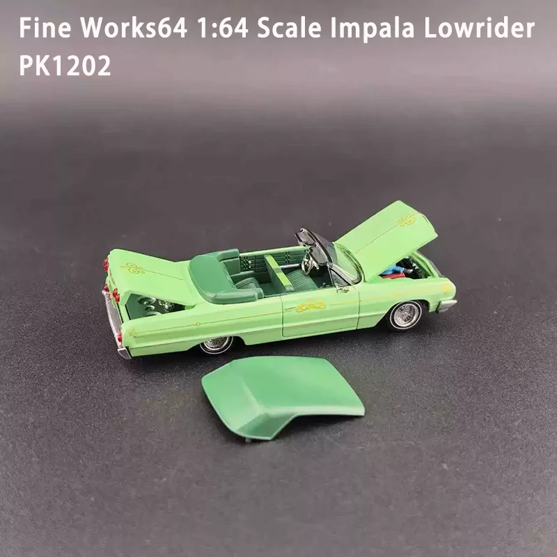 Fine Works64 1:64 Scale Impala Lowrider Alloy Car Model Static Display Collectible Toy Gift Souvenir Decoration