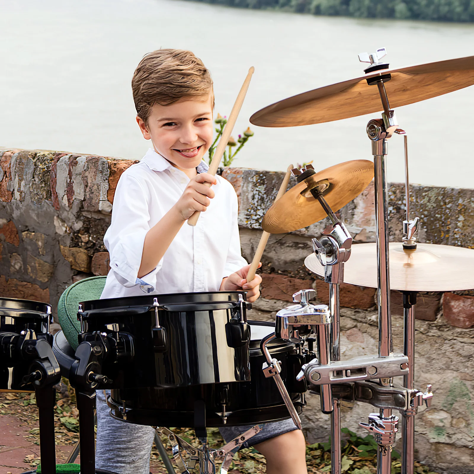 4 قطعة عصي طبلة خشب القيقب أداة قرع مابل الطبل لملحقات الطبل مرحلة الأداء تصميم سلس