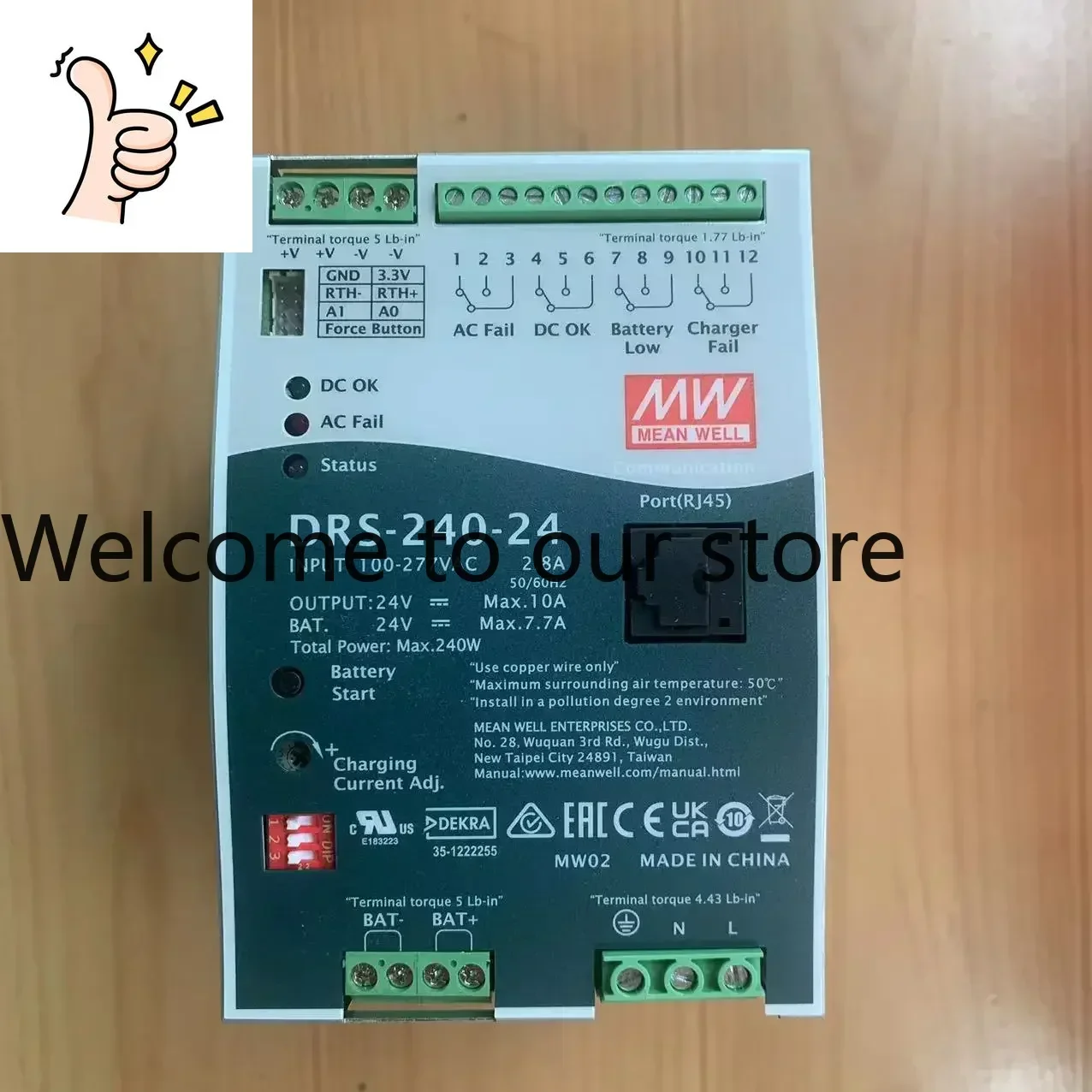 2025 Mingwei Intelligent Security Fire Power Supply DRS-240-24/36/48/12V With UPS/communication Function 240W
