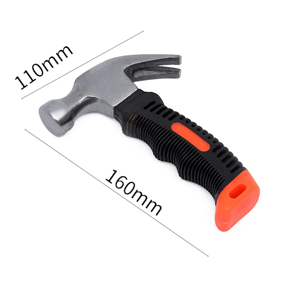 1pc Mini claw Hammer TPR Handle Mini Hammer Nail Hammer Car Escape Hammer small Household Hammer