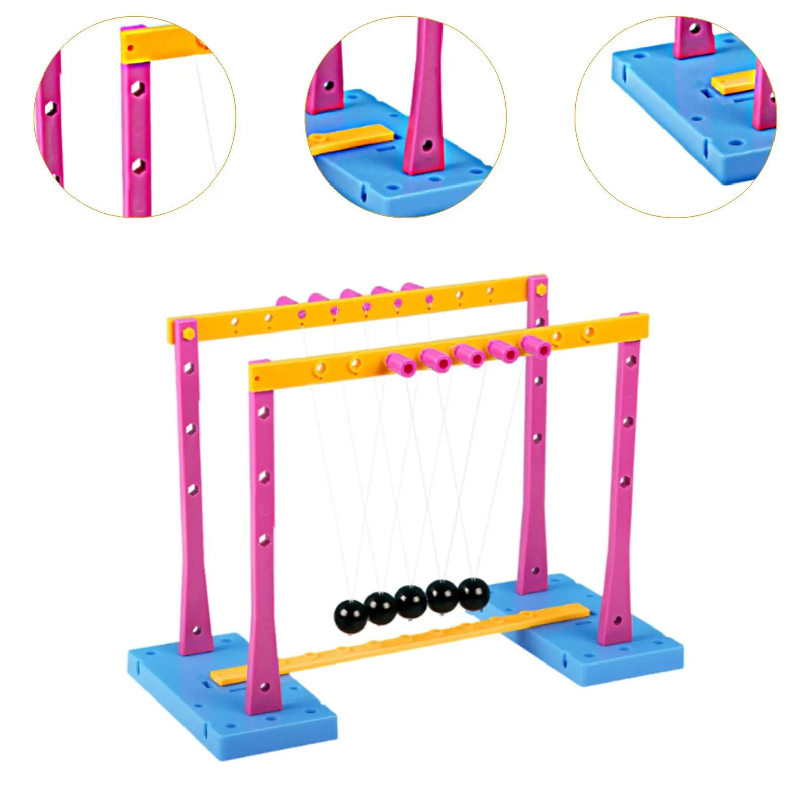 Square Newton Balls Energy Conservation Funny Physical Model Force Transfer Balance Balls Desk Decorations Newton Pendulum Balls view 2