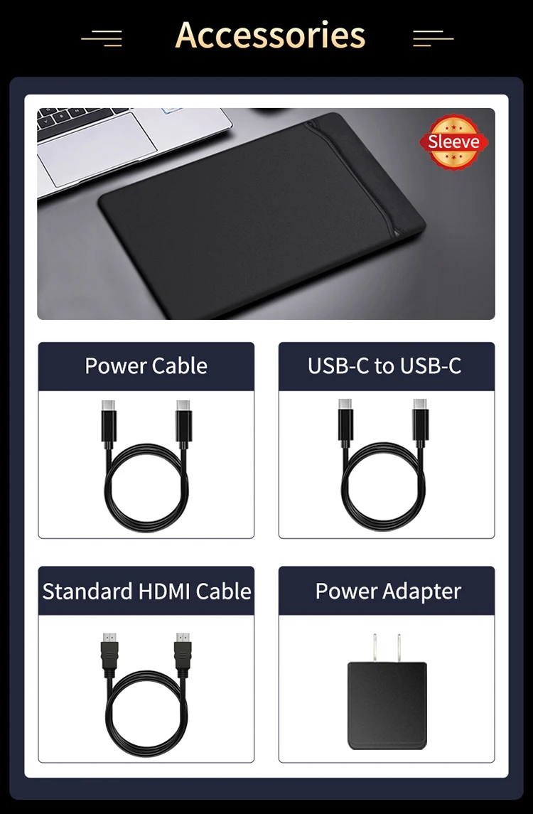14'' 4K OLED Tragbarer Monitor 16:10 3840*2400p 500Nits USB-C HDMI-kompatibler externer Gaming-Monitor für PS5 Switch Laptop MacOS – Detail 2