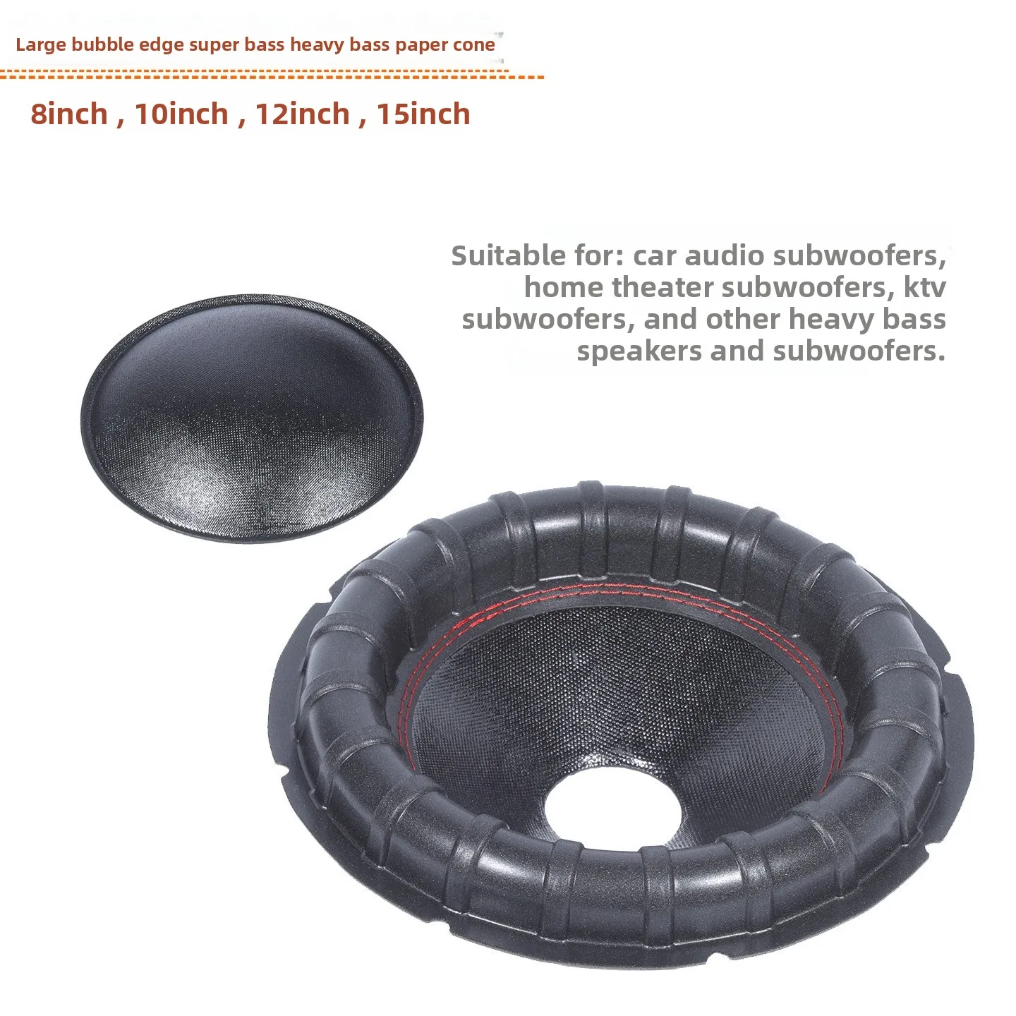 MW Audio 2PCS luidspreker papieren conus 8"/10"/12"/15", woofer reparatie papier voor auto subwoofer