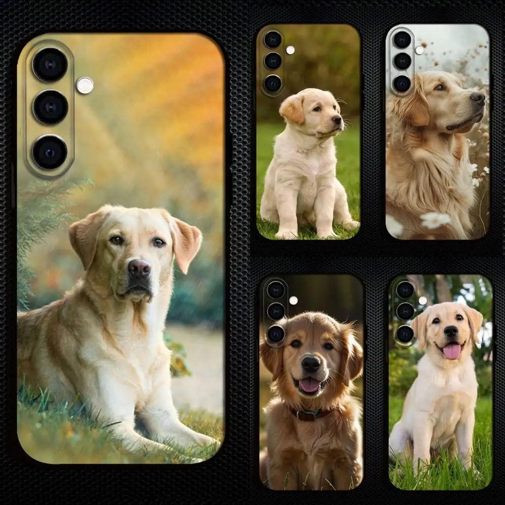 

Beauty Labrador Golden Retriever Dog Phone Case For Samsung Galaxy A73,A72,A71,A70,A53,A52,A51,Others Soft Black Cover