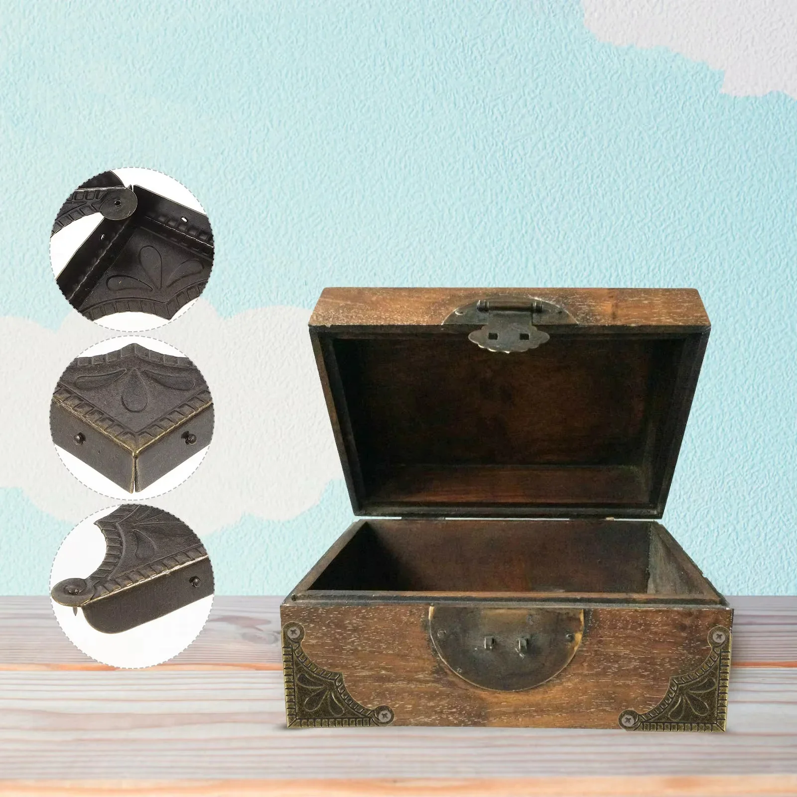 8 pieces of antique bronze jewelry box corner decoration desktop photo frame edge protection cover edge protection cover