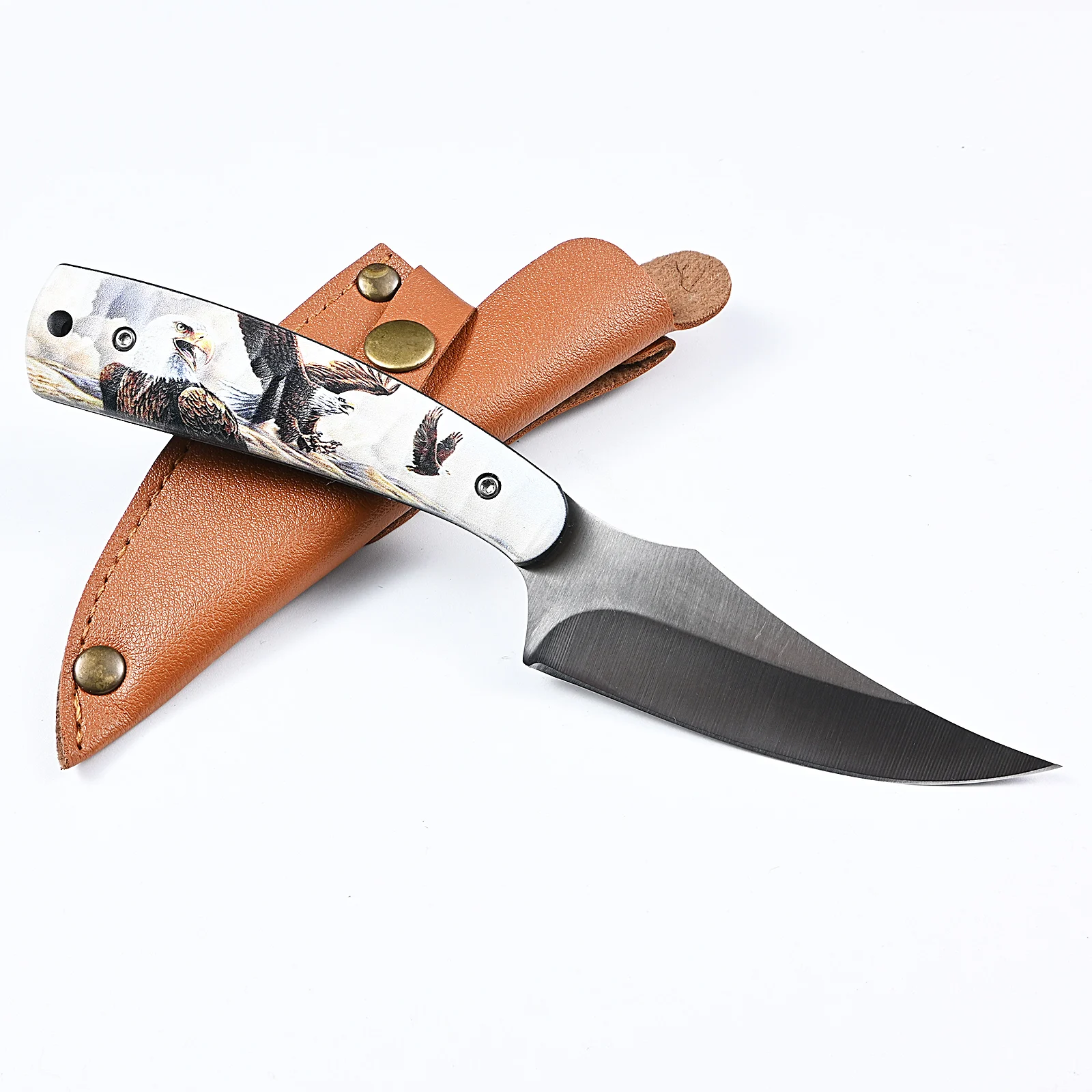 Outdoor Lightweight Fixed Blade Knife EDC Eagle ergonomic handle Camping Hiking Utility Hand Tool For rope cut Fishing Adventure