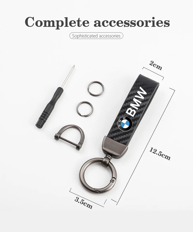 Car Carbon Fiber Keychain Zinc Alloy Keyrings Accessories For BMW X1 X2 X3 X5 X4 X6 X7 G30 G20 G32 G11 G12 F40 F30 F20 F10 F34