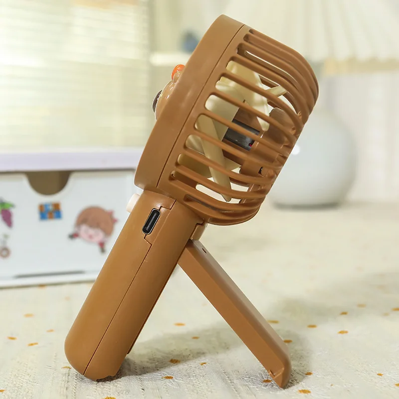 الحد الأدنى المخفية حامل سطح المكتب المحمولة مروحة صغيرة ثلاث سرعات عالية طاقة الرياح طالب الصيف السفر مروحة محمولة