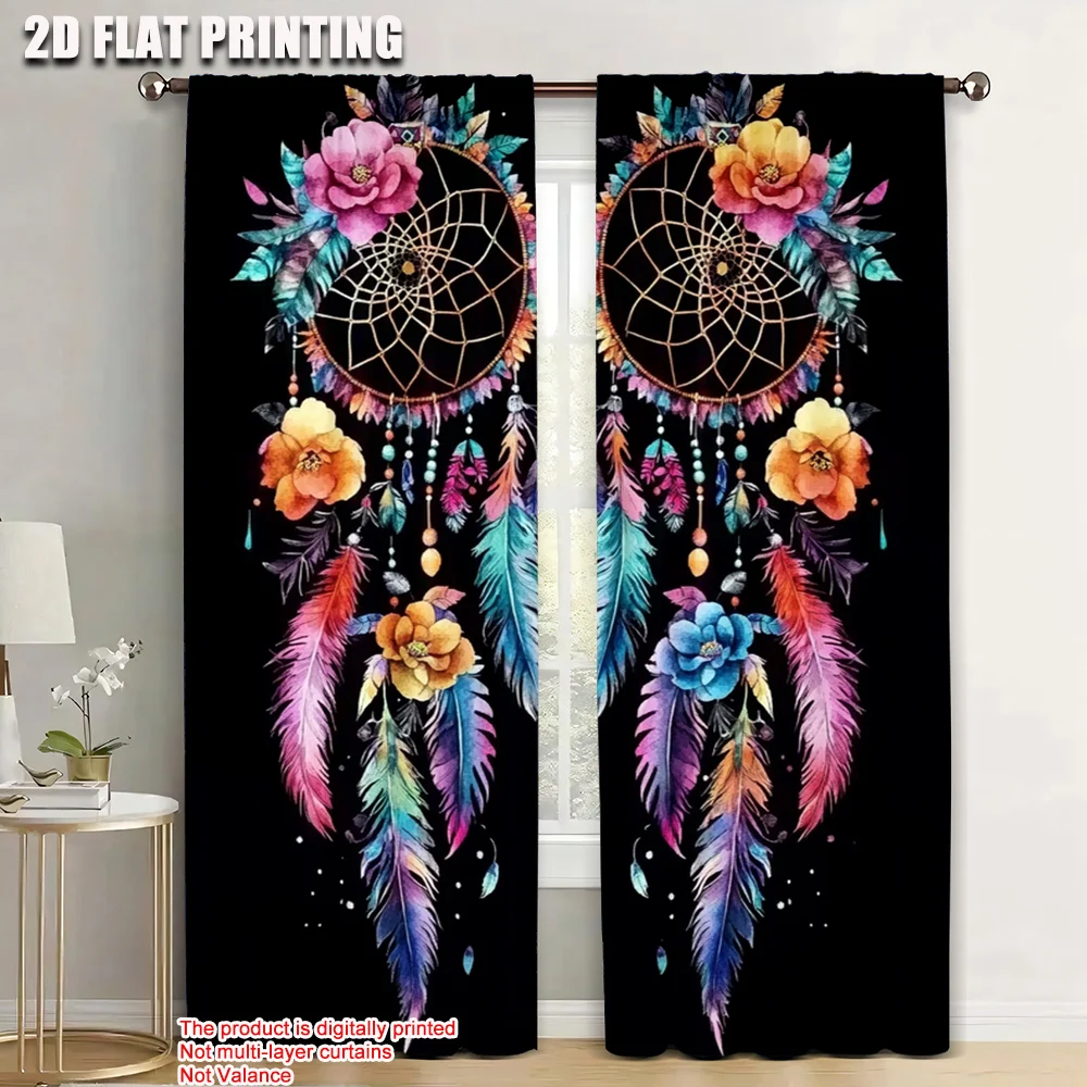 

2pc, Curtains flowers and plants (7) Versatile Durable Polyester,Without Electricity Holiday Decorations Suitable for Holiday