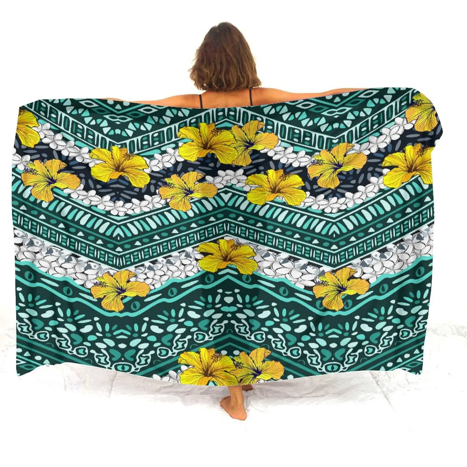 Polynesian Floral Print Summer Soft Ethos Sarong Tribal Ethnic Print Ladies Shawl Coat Apron Samoa Custom Ladies Sarong