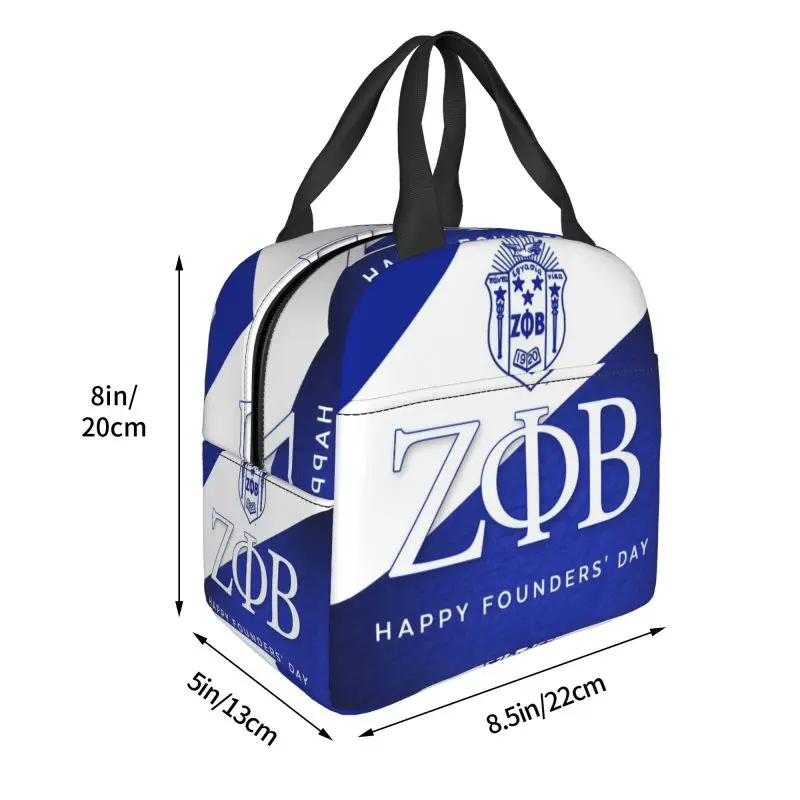 مخصص زيتا فاي بيتا اليونانية رسالة 1920 حقيبة الغداء المرأة برودة الدافئة معزول صناديق الغداء لمكتب الكبار #3