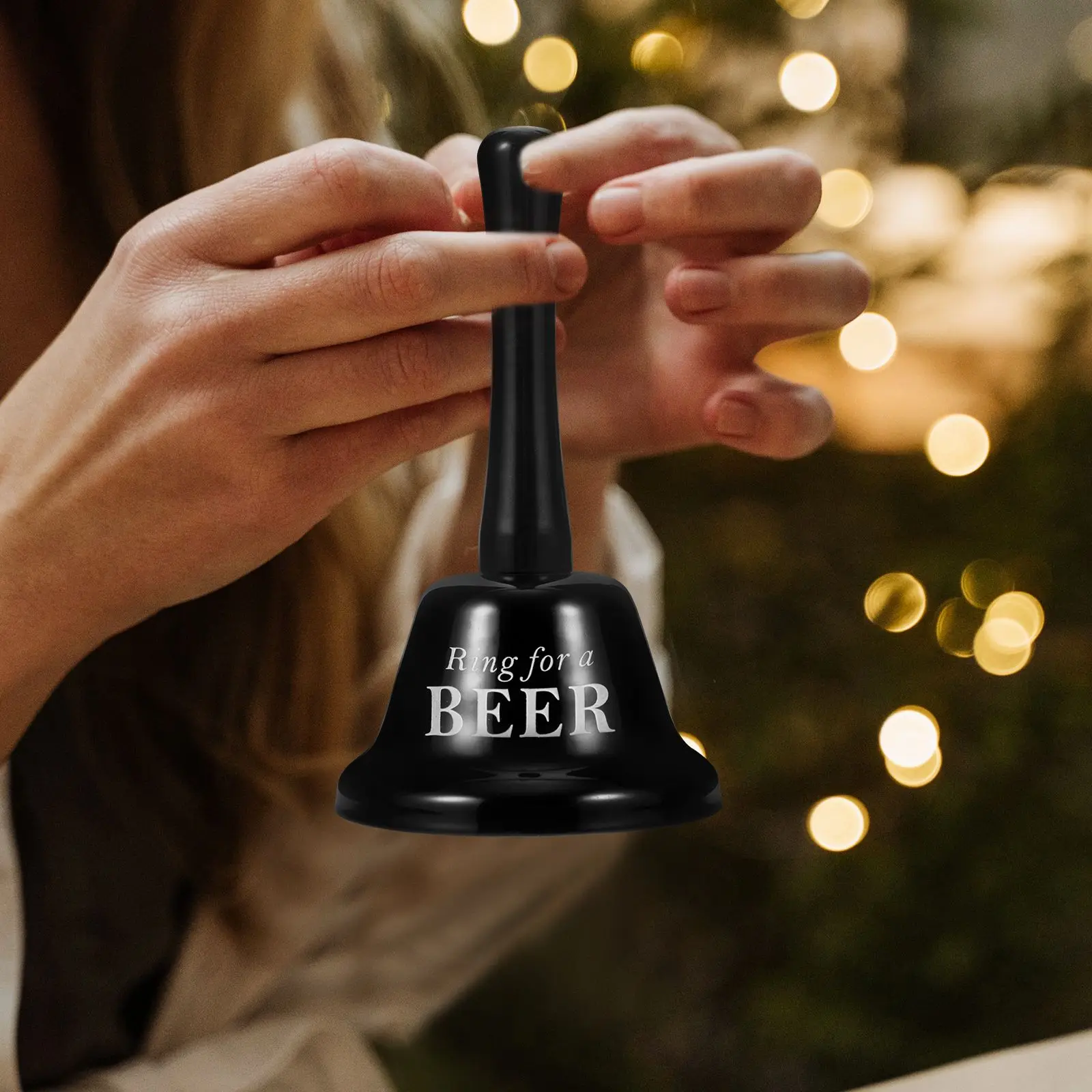 Alphabet Hand Bell Metal Service Black Vintage Cafe Dining Table Bachelor Held Ringing Bells Letter Shaker Storage