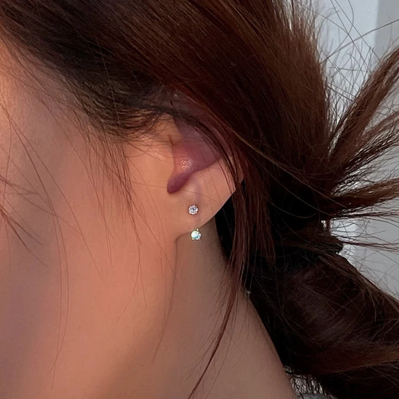 GANPUP Elegante Minimalistische Funkelnde Zirkon-Ohrringe für Damen, Modische Neue Ohrstecker, Schmuckgeschenk für Party und Alltag. – Detail 8